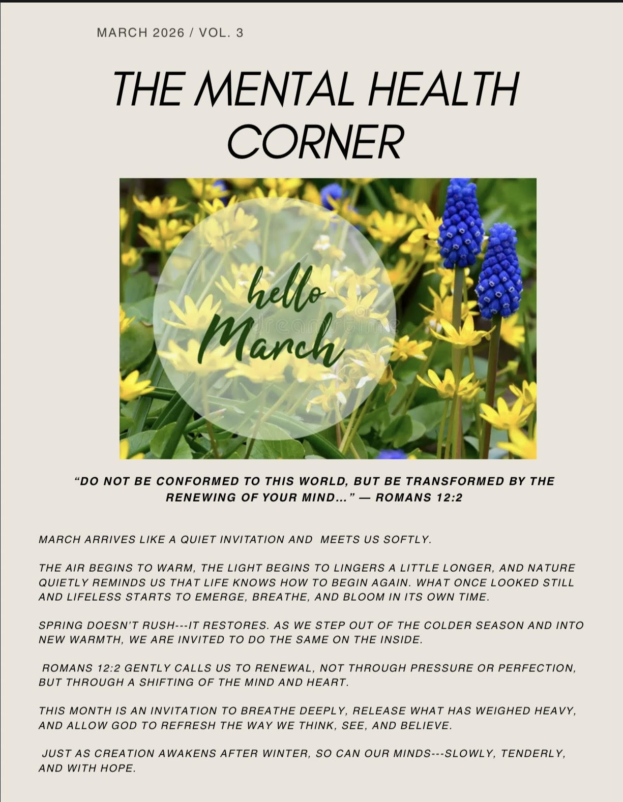 March 2026 Newsletter Cover